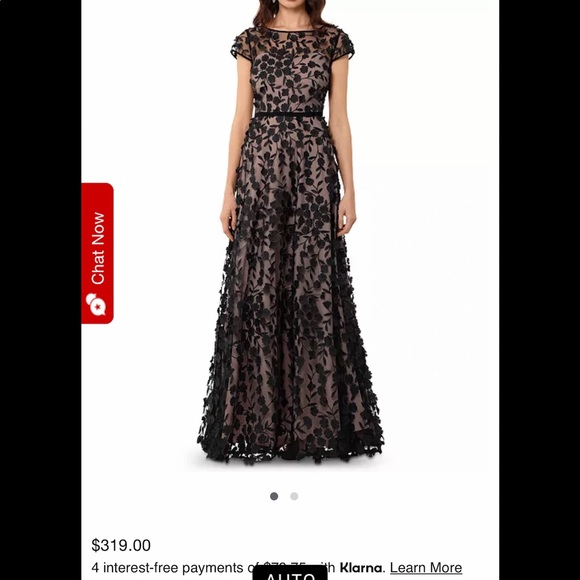 Xscape 3d Embroidered Floral Gown 